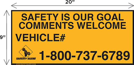 Safety Alert How's My Driving Sticker 2